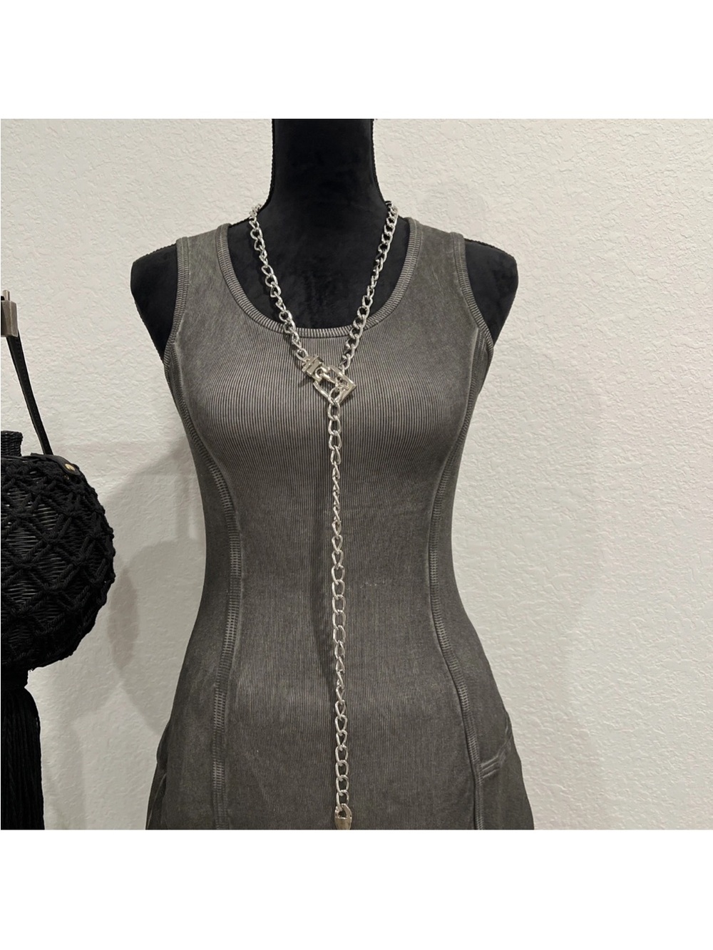 Rundholz Washed Charcoal Architectural Midi Dress M - Picture 2 of 16